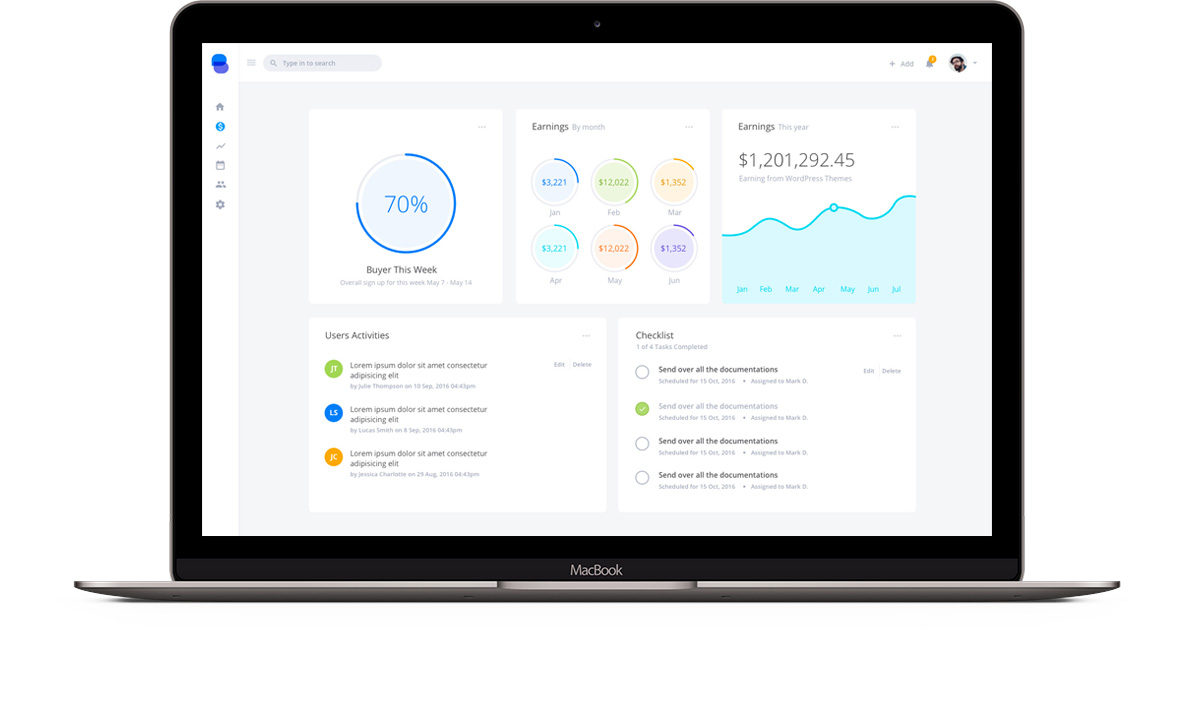 Online virtual terminal dashboard on a laptop